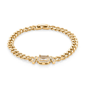 Wei&szlig;er Zirkonia Armband ca. 19 cm Nickelfreies Messing vergoldet