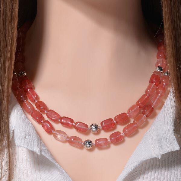 Kirsche Quarz Halskette ca. 50 cm Legierung ca. 600,00 ct. image number 2