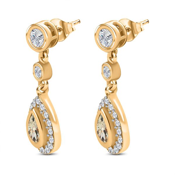 AAA Turkizit und Zirkon Halo Ohrringe - 1,32 ct. image number 4