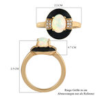 Natürlicher Äthiopischer Opal und Zirkon Ring 925 Silber vergoldet (Größe 16.00) ca. 1,02 ct image number 6