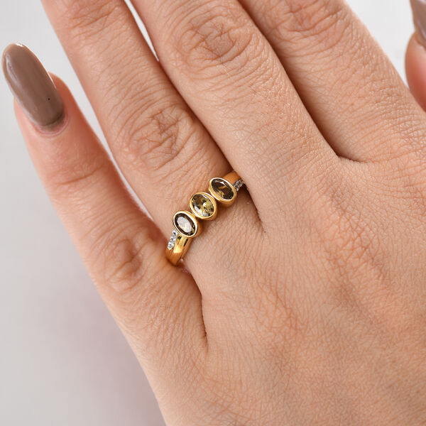 AA nat&uuml;rlicher goldener Tansanit und Zirkon Ring - 0,78 ct. image number 3