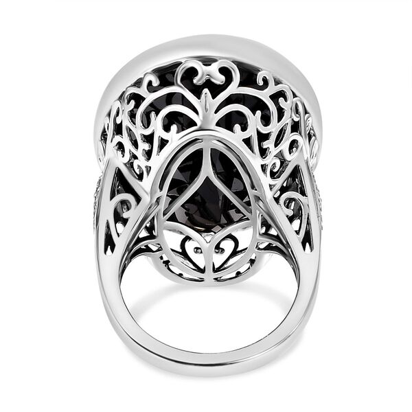 Schwarzer Spinell und Zirkon-Ring - 61,39 ct. image number 6