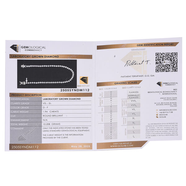 LUXURIANT GCI zertifiziertes VS1-SI1/D-F Labor Diamant 20cm Armband - 1,94 ct. image number 5