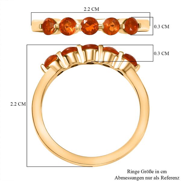 D'Joy AA Salamanca Feueropal Ring 925 Silber 750 Gelb Vergoldet (Größe 17.00) ca. 0,41 ct image number 7