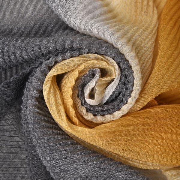 Plissee Schal mit Quasten und Farbverlauf, 180x90cm, grau image number 4