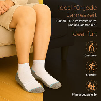 4er-Set Kupferfaser-Kompressions-Socken, 36-40, Wei&szlig;-schwarz