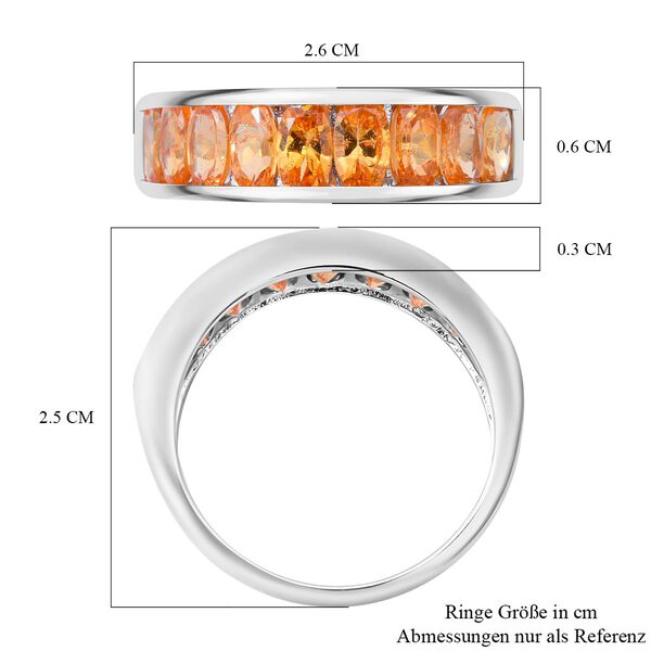 Natürlicher, Spessartin Granat Ring, 925 Silber platiniert (Größe 16.00) ca. 2.61 ct image number 6
