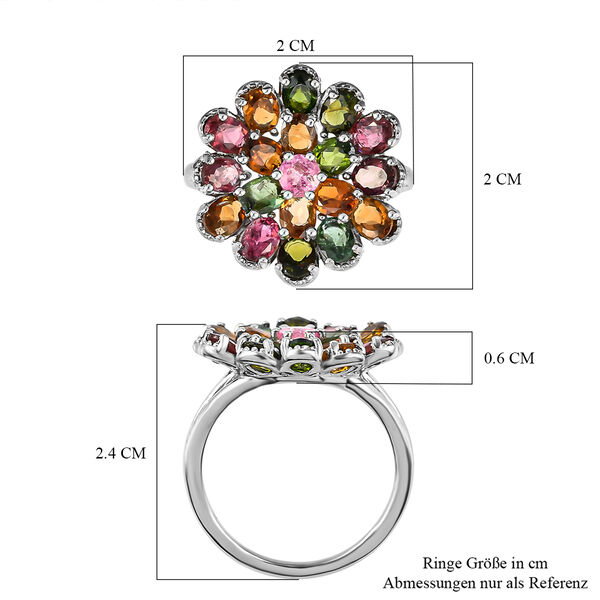 Mehrfach-Turmalin Ring, 925 Silber platiniert  ca. 3,17 ct image number 7