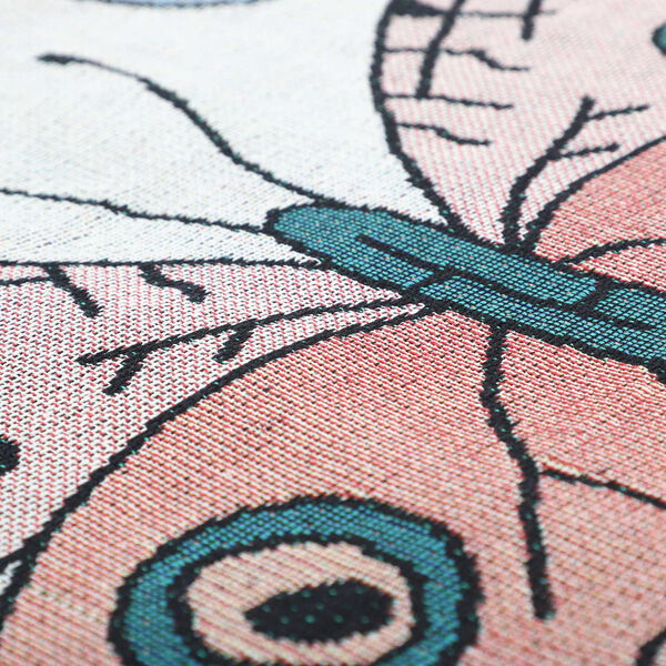 100% Baumwolle, handgewebte Jacquard-H&auml;keldecke mit Fransen, Schmetterlingsmuster, Gr&ouml;&szlig;e 130x150 cm, Mehrfarbig image number 6