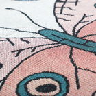 100% Baumwolle, handgewebte Jacquard-Häkeldecke mit Fransen, Schmetterlingsmuster, Größe 130x150 cm, Mehrfarbig image number 5
