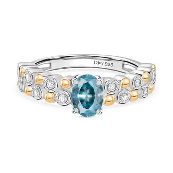 D'Joy AA blauer und wei&szlig;er Zirkon zweifarbiger Ring - 1,55 ct.
