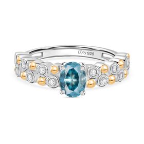 D'Joy AA blauer und weißer Zirkon zweifarbiger Ring - 1,55 ct. D'Joy AA blauer und weißer Zirkon zweifarbiger Ring - 1,55 ct.