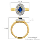 Blauer Saphir und Zirkon-Halo-Ring, 925 Silber vergoldet, 1,10 ct. image number 6