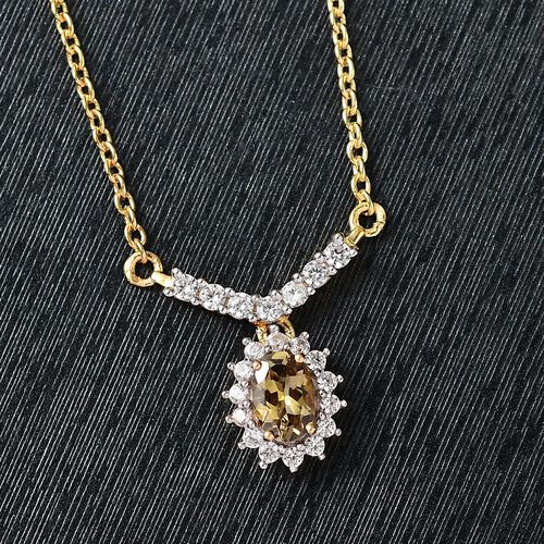 AA natürliche, goldene Tansanit und Zirkon Halskette, 45 cm - 0,87 ct. image number 1