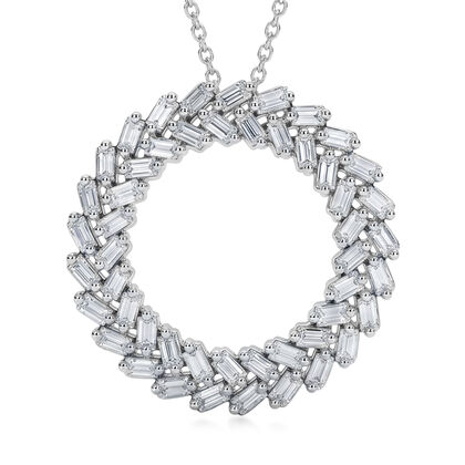 D'Joy Wei&szlig;er Diamant Schmuckset ca. 50 cm 925 Silber Rhodiniert ca. 1.00 ct