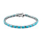 Amerikanisches, natürliches Sleeping Beauty Türkis Armband, ca. 20 cm, 925 Silber platiniert ca. 13,70 ct