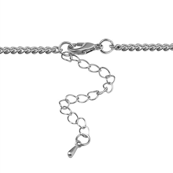 Blauer Kristall, Wei&szlig;er Kristall Halskette ca. 73.75 cm + 5 cm Extender, Reine Legierung image number 6