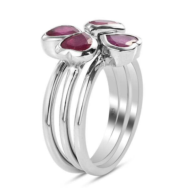 3er-Set - afrikanischer Rubin-Stacking-Ring in Silber, 2,87 ct. image number 6
