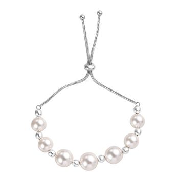 Kristall aus wei&szlig;er Perle Armband ca. 26.75 cm Edelstahl