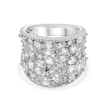 Wei&szlig;er Zirkonia Ring Nickelfreies Messing (Gr&ouml;&szlig;e 17.00)
