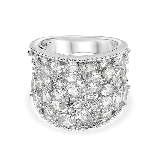 Wei&szlig;er Zirkonia Ring Nickelfreies Messing (Gr&ouml;&szlig;e 17.00)