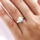 Natürlicher Äthiopischer Opal Solitär Ring 925 Silber Platin-Überzug image number 2
