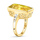 Ouro Verde-Quarz und weißer Zirkon-Ring, 925 Silber vergoldet  ca. 16,38 ct image number 4