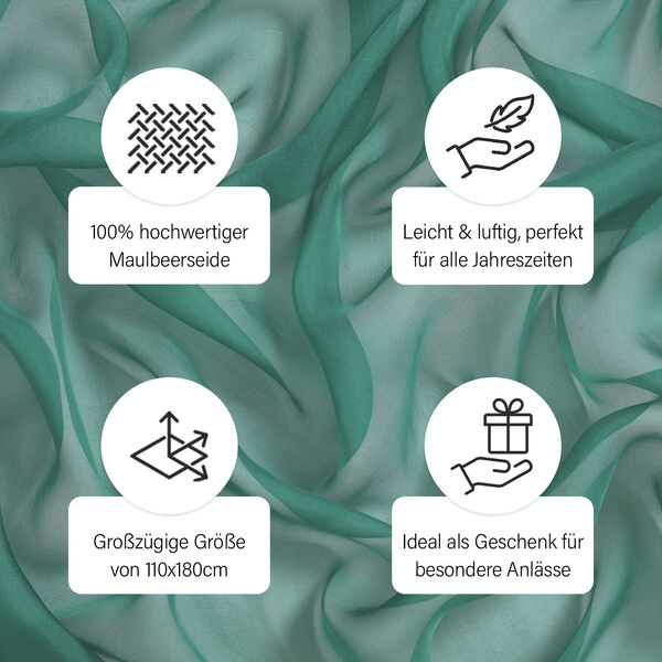 LA MAREY Seiden Chiffon Schal, grün image number 4