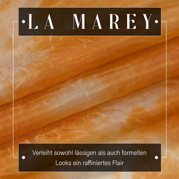 LA MAREY - 100% Maulbeeren-Seidenschal, Chiffon, 110x180 cm, Gelb und Orange image number 2