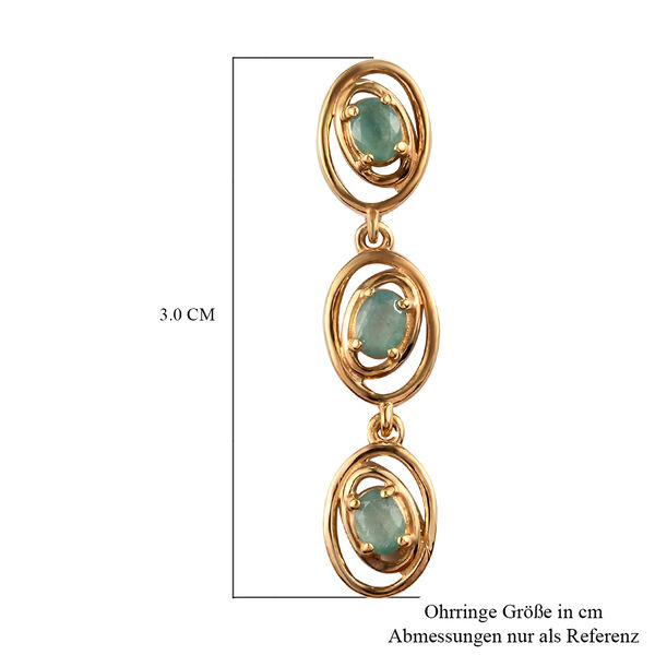 Grandidierit Ohrh&auml;nger 925 Silber vergoldet ca. 1,01 ct&nbsp; image number 6