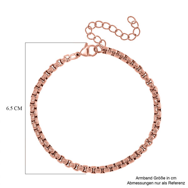 Venezianer Box Armband, Reiner Edelstahl, ca. 19 cm + 5 cm Extender, rosevergoldet ca. 7,60g image number 4