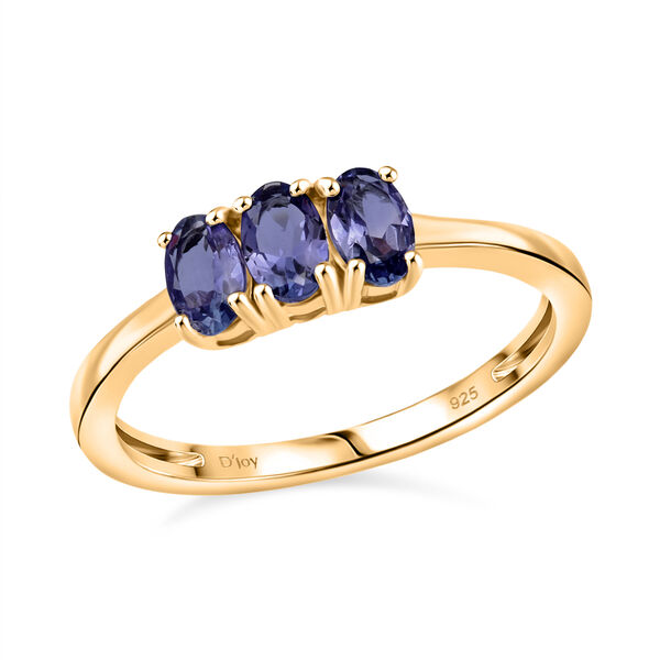 D'Joy AA Tansanit Ring 925 Silber 750 Gelb Vergoldet (Gr&ouml;&szlig;e 20.00) ca. 0,71 ct image number 3