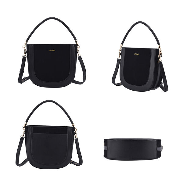 Hobo Tasche mit abnehmbarem Riemen, Gr&ouml;&szlig;e 26x8x14 cm, Schwarz image number 4