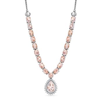 Djoy AA Natrolith Halskette ca. 45 cm 925 Silber rhodiniert ca. 26,39 ct.