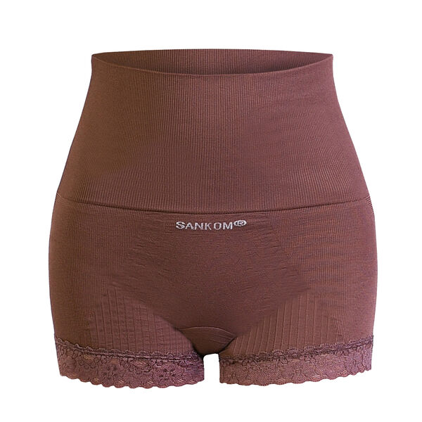 SANKOM Damen Haltungskorrektur Panty mit Spitze Shapewear, Gr&ouml;&szlig;e XXL, Burgundenrot image number 1