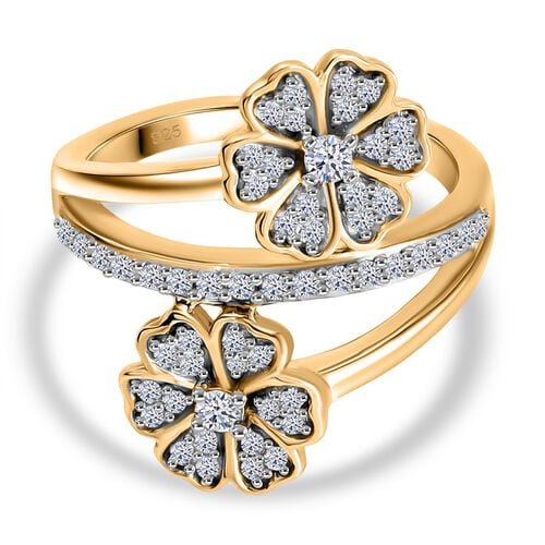 Lab Grown Diamant SI Ring 925 Silber 750 Gelbgold Vermeil (Größe 21.00) ca. 0,50 ct image number 0
