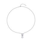 Weißer Zirkonia, weiße Muschelkernperle, Halskette, ca. 50 cm, ca. 8.00 ct