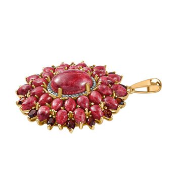 AA Thulit und roter Granat-Anh&auml;nger - 26,96 ct.