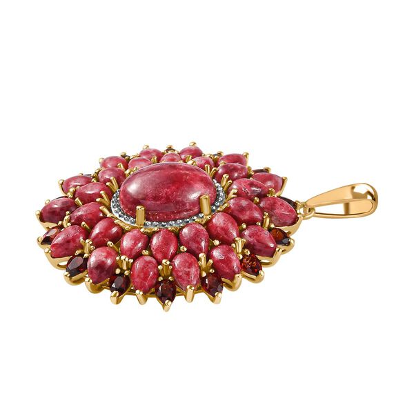 AA Thulit und roter Granat-Anh&auml;nger - 26,96 ct. image number 4