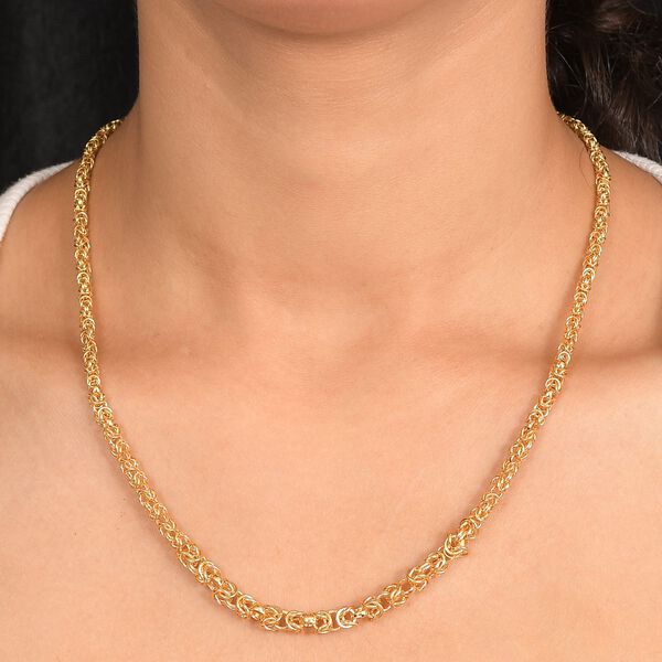 Handgefertigte Verlaufs K&ouml;nigskette ca. 50 cm, 925 Silber 750 Gelbgold Vermeil ca. 25,86g image number 3