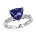 Rhapsody AAAA Tansanit, Weißer Diamant Ring 950 Platin (Größe 19.00) ca. 3,61 ct