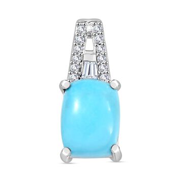 D'Joy AA Sleeping Beauty T&uuml;rkis, Moissanit Anh&auml;nger 925 Silber rhodiniert ca. 1.26 ct