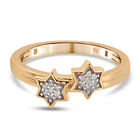 Diamant Sterne Ring 925 Silber vergoldet (Größe 17.00) ca. 0,08 ct