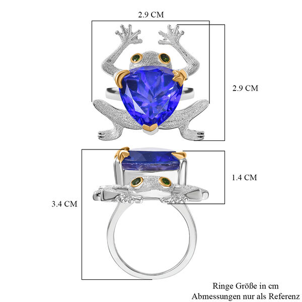 GP Trifono Kollektion- Tansanit-Farbe Quarz, Chromdiopsid und blauer Saphir zweifarbiger Ring - 12,17 ct. image number 8