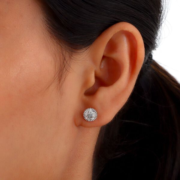 Diamant zertifiziert I2-I3 Ohrstecker 375 Wei&szlig;gold ca. 0,50 ct image number 3