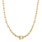 Weiße Kristall Halskette, ca. 45 cm+ 5 cm Extender, Reiner Edelstahl, goldfarben