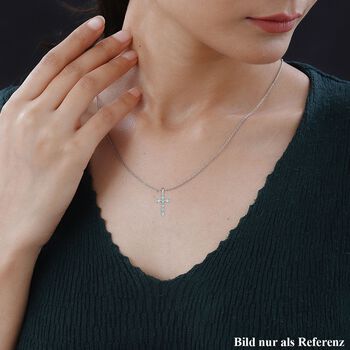 Paraiba-Apatit Anh&auml;nger 925 Silber platiniert ca. 1.24 ct