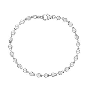 Wei&szlig;es Diamant Armband, ca. 19 cm, 925 Silber platiniert ca. 0.15 ct
