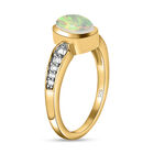Natürlicher, äthiopischer Opal und weißer Zirkon-Ring, 925 Silber vergoldet  ca. 0,80 ct image number 4