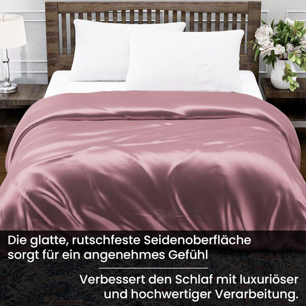 Serenity Night Seidendecke aus 100% Maulbeerseide mit 500gsm Kunstdaunenfüllung, 135x200cm, Rosa image number 6